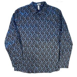 Artefact Men's Stitch Fix Stretch Cotton Button Down Large Navy Floral NWOT